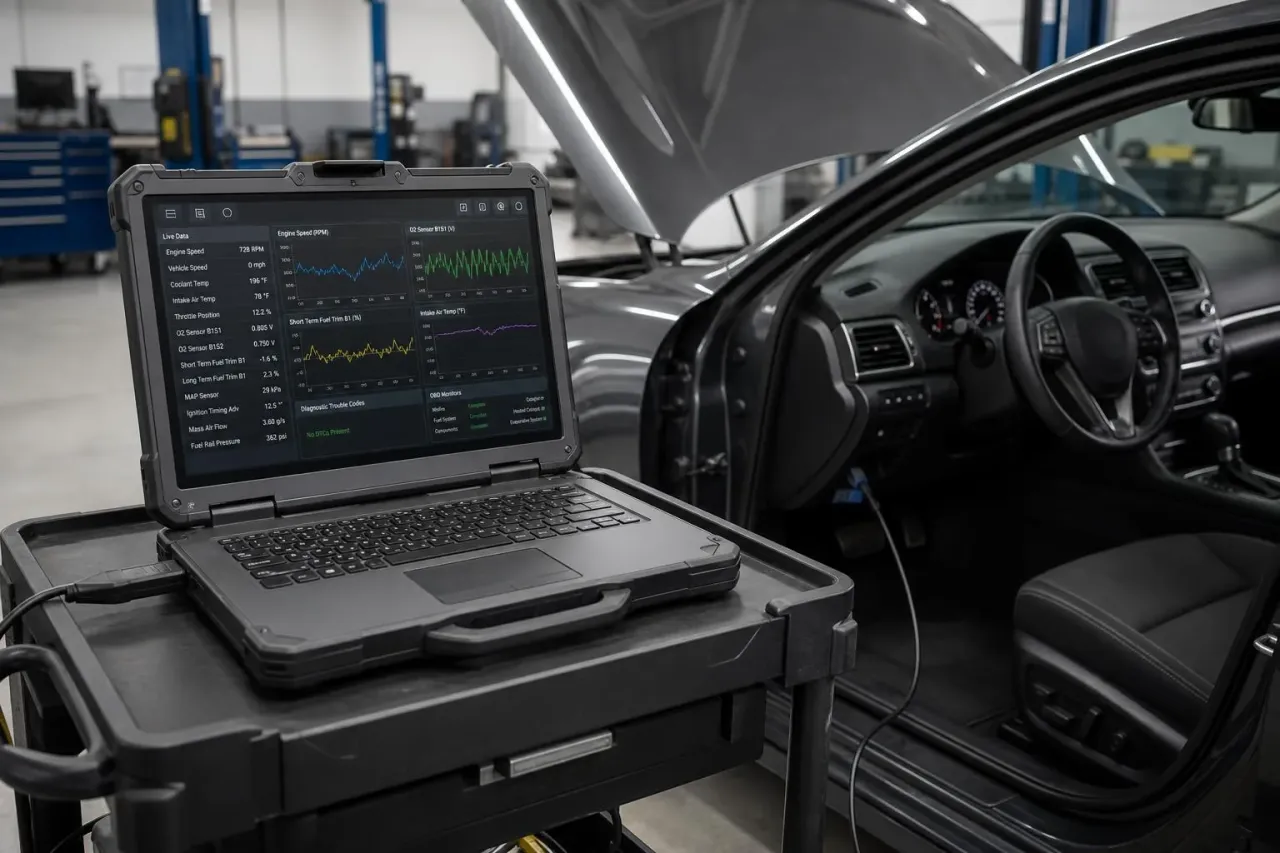 Computer diagnostics and module programming at Legacy Automotive in Boulder, Colorado